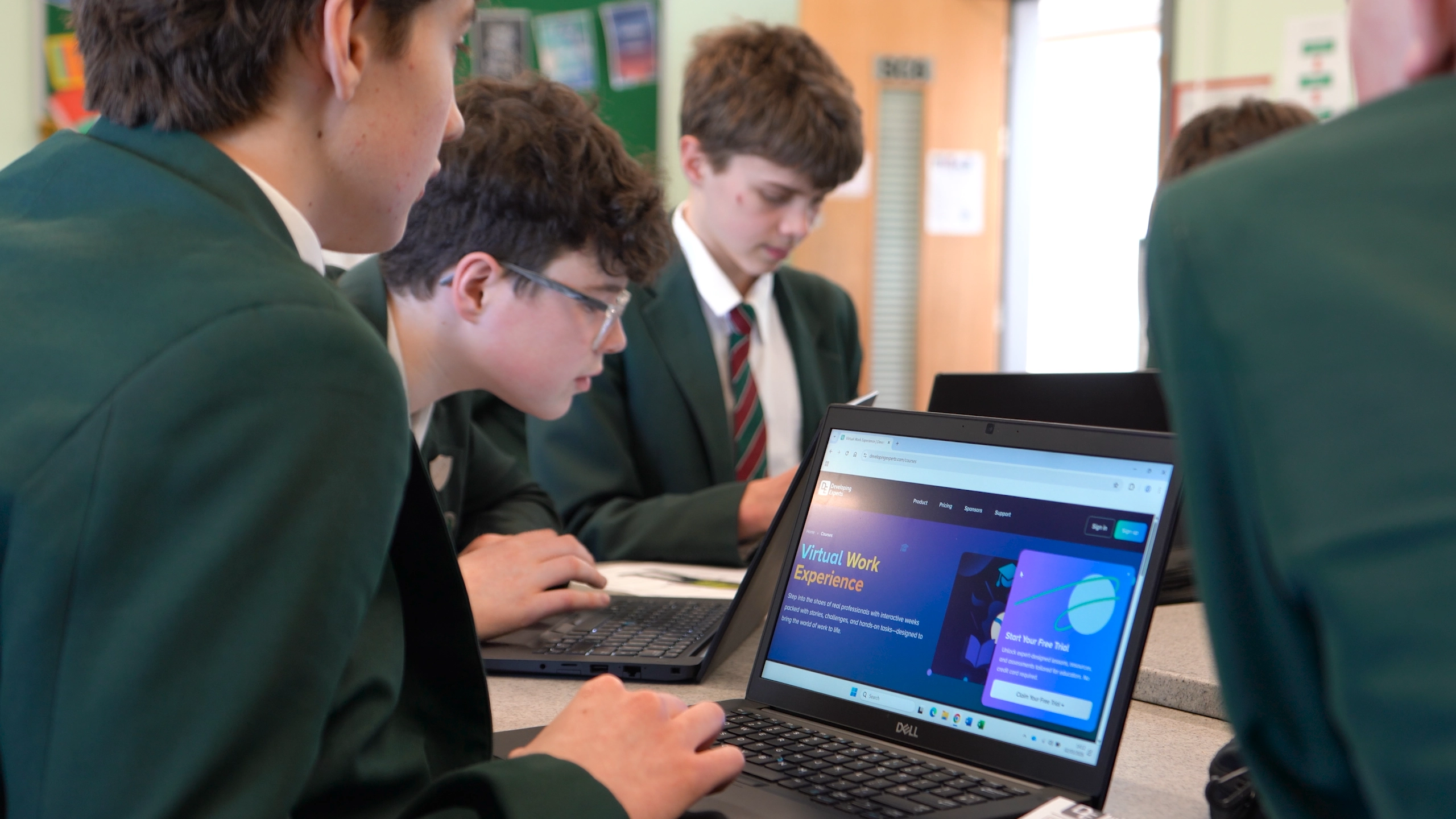 Students collaborating on future careers